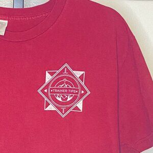 Trainer Tips Red Short Sleeve Shirt Mens Size Large Pokemon T shirt Tee Used